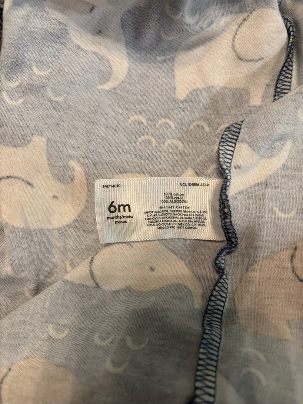Carter's Blue Elephant Footie Pajama